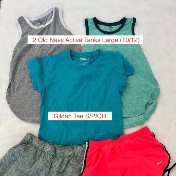 Set of Girls Athletic Clothes (Size: Large)  - Old Navy Active, Nike, Gildan - Picture 1 of 2